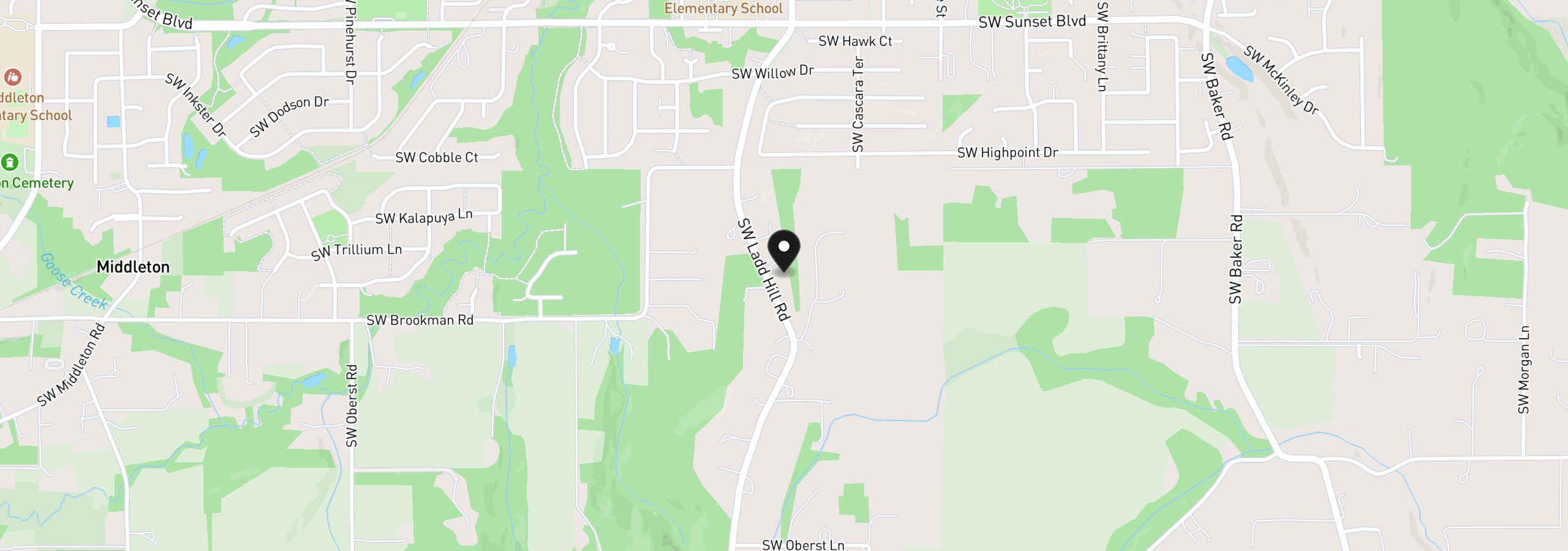 Map showing the location of 24424 SW Ladd Hill Rd, Sherwood, OR 97140