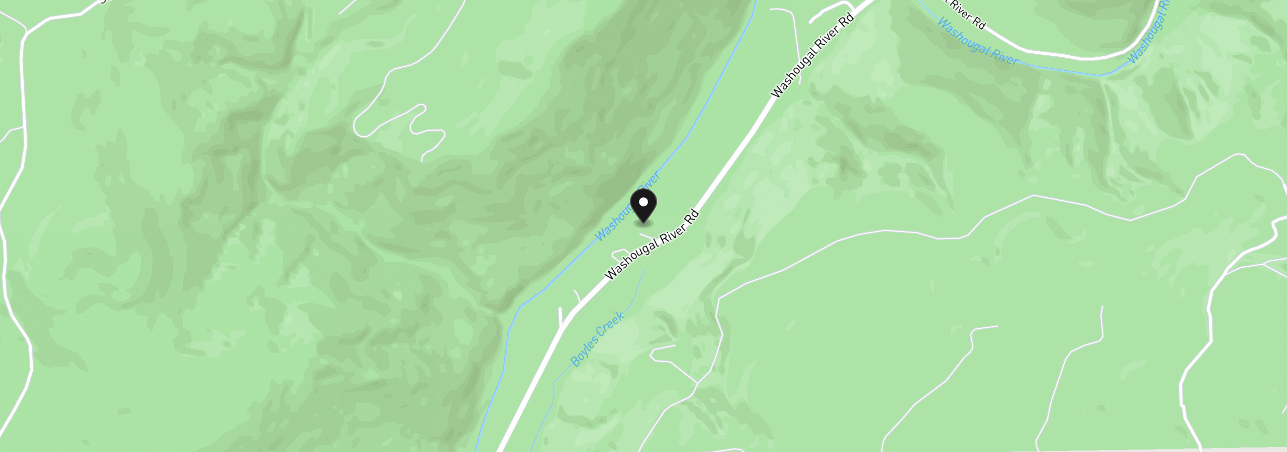 Map showing the location of 16601 Washougal River Rd, Washougal, Wa 98671