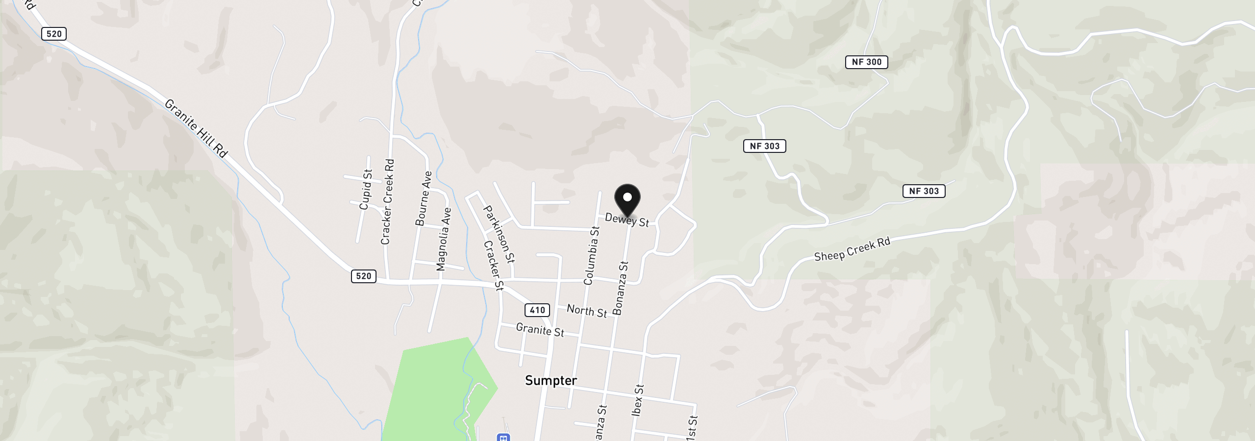 Map showing the location of Dewey 801, Sumpter, OR 97877