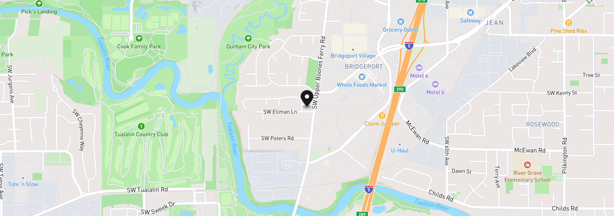 Map showing the location of 7750 SW Red Hawk Ct, Portland, OR 97210