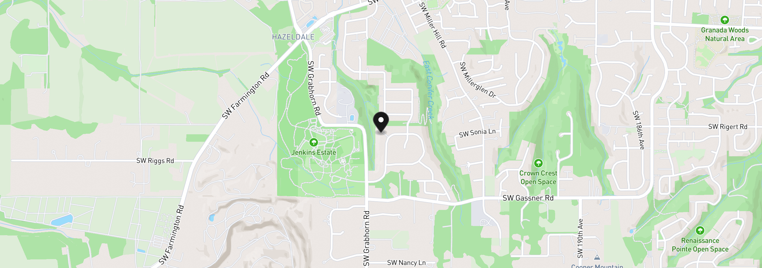Map showing the location of 20367 SW Tremont Way, Beaverton, OR 97007