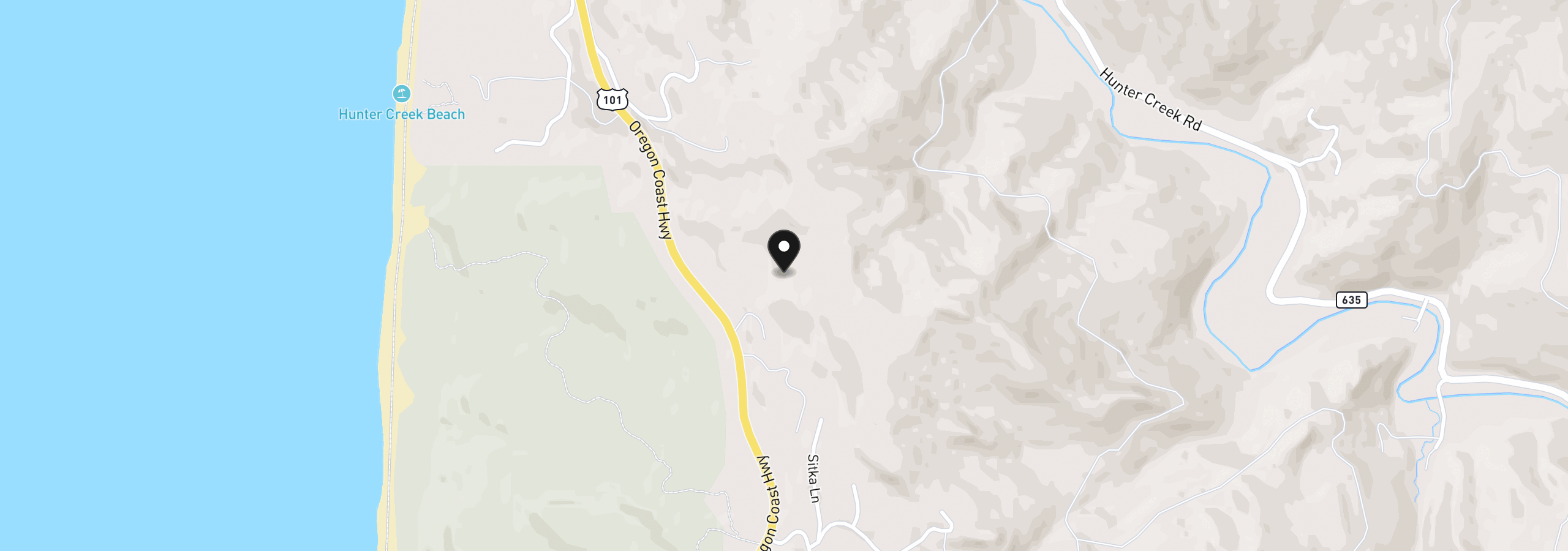 Map showing the location of 27795 Highway 101, Gold Beach, OR 97444