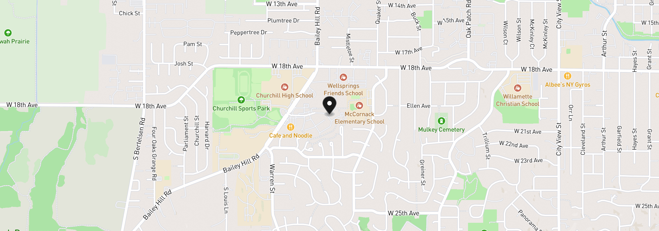 Map showing the location of 3743 Westleigh St, Eugene, OR 97405