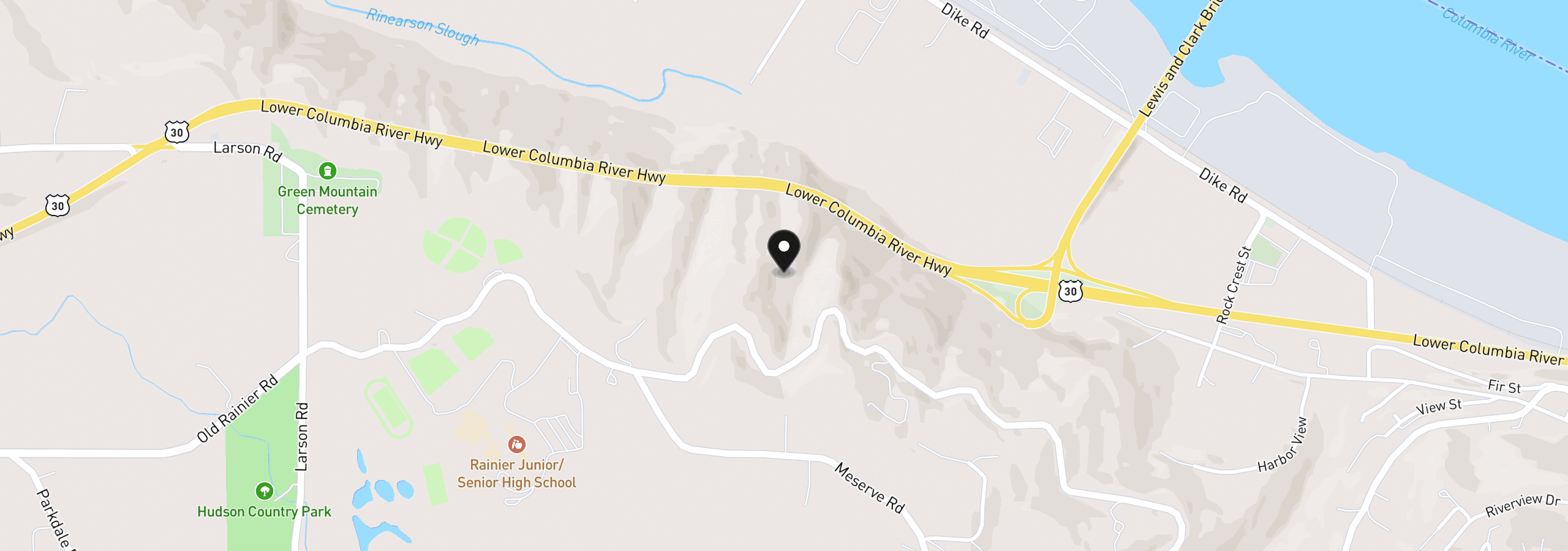 Map showing the location of 19538 Tl Old Rainier Rd, Rainier, OR 97048