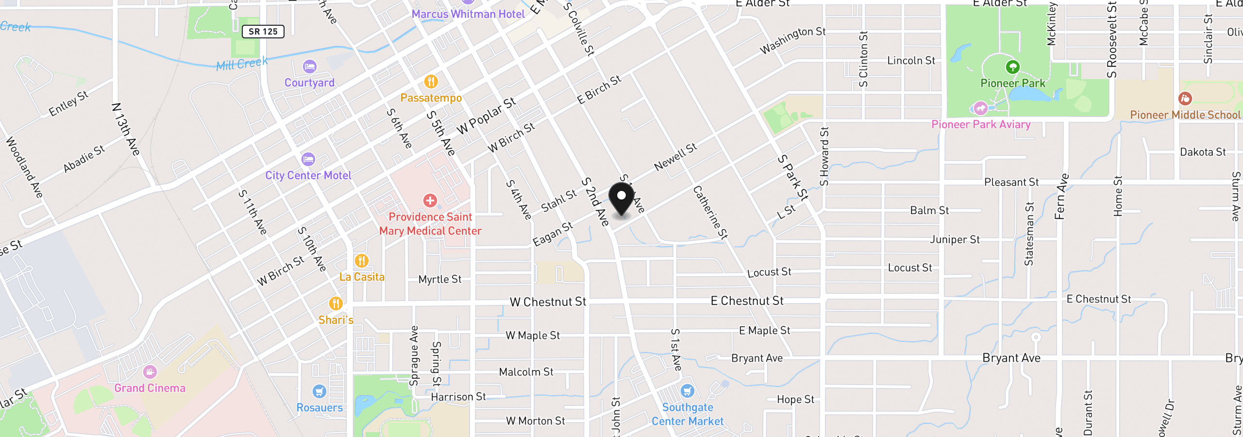 Map showing the location of 15 Whitman St, Walla Walla, Wa 99362