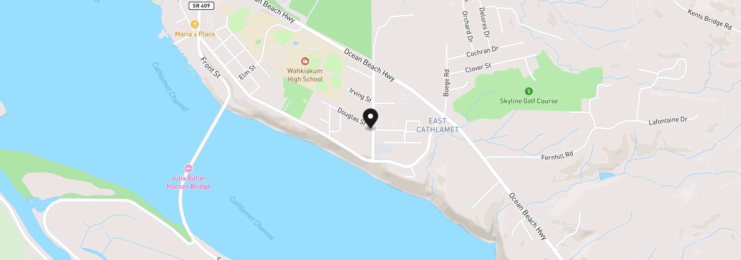 Map showing the location of 175 Jacobson Rd, Cathlamet, Wa 98612