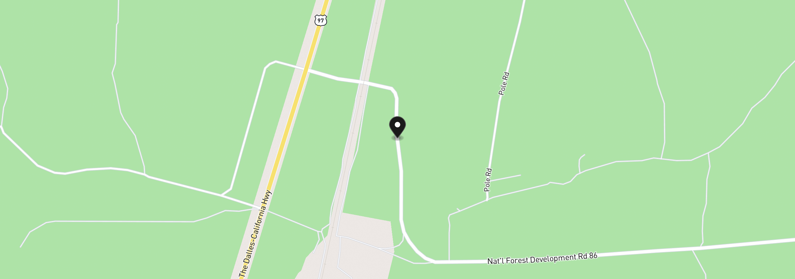 Map showing the location of Nfs Road 86 Tl 0800, Chemult, OR 97731