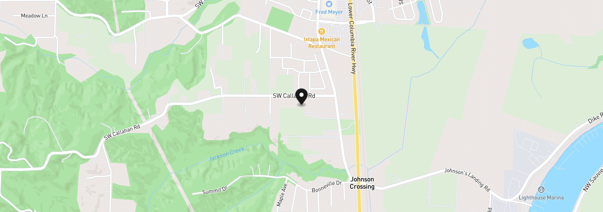 Map showing the location of 51093 SW Amsterdam Ln, Scappoose, OR 97056