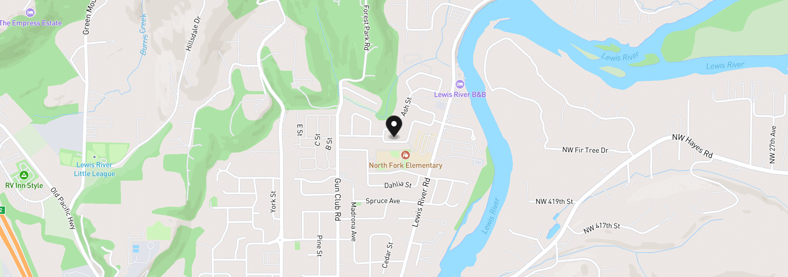 Map showing the location of 2155 Statesman Dr Lot 74, Woodland, Wa 98674