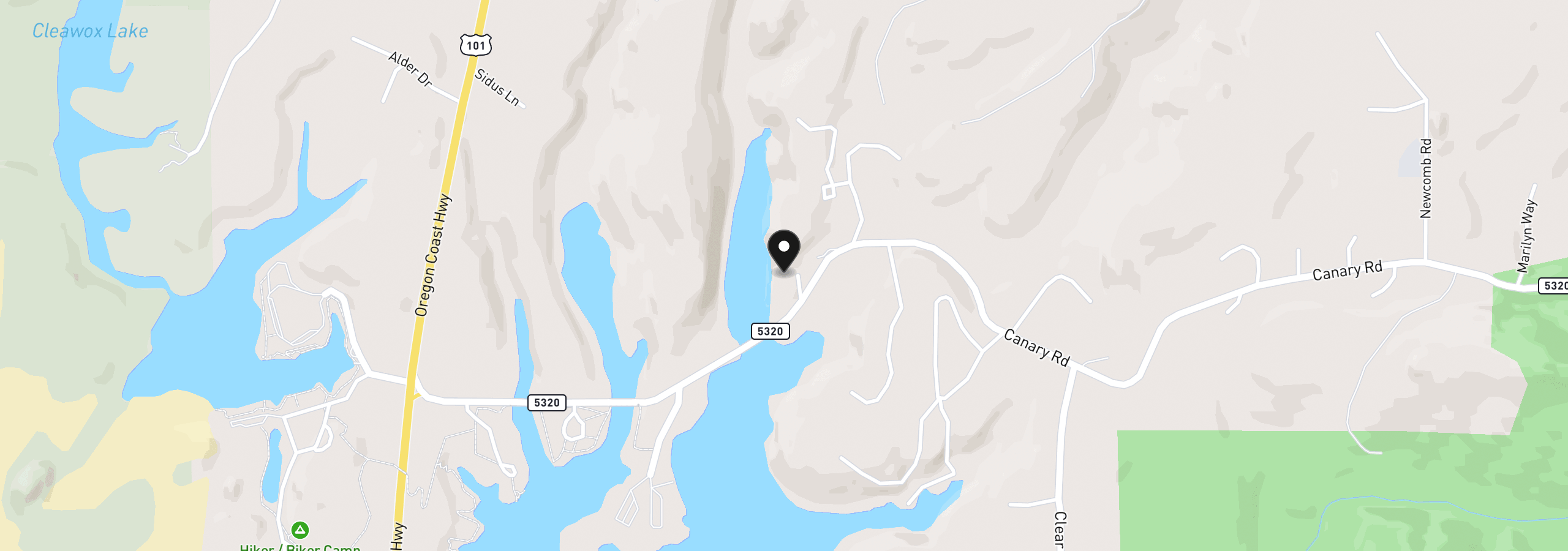 Map showing the location of 84614 East Lake Dr, Florence, OR 97439