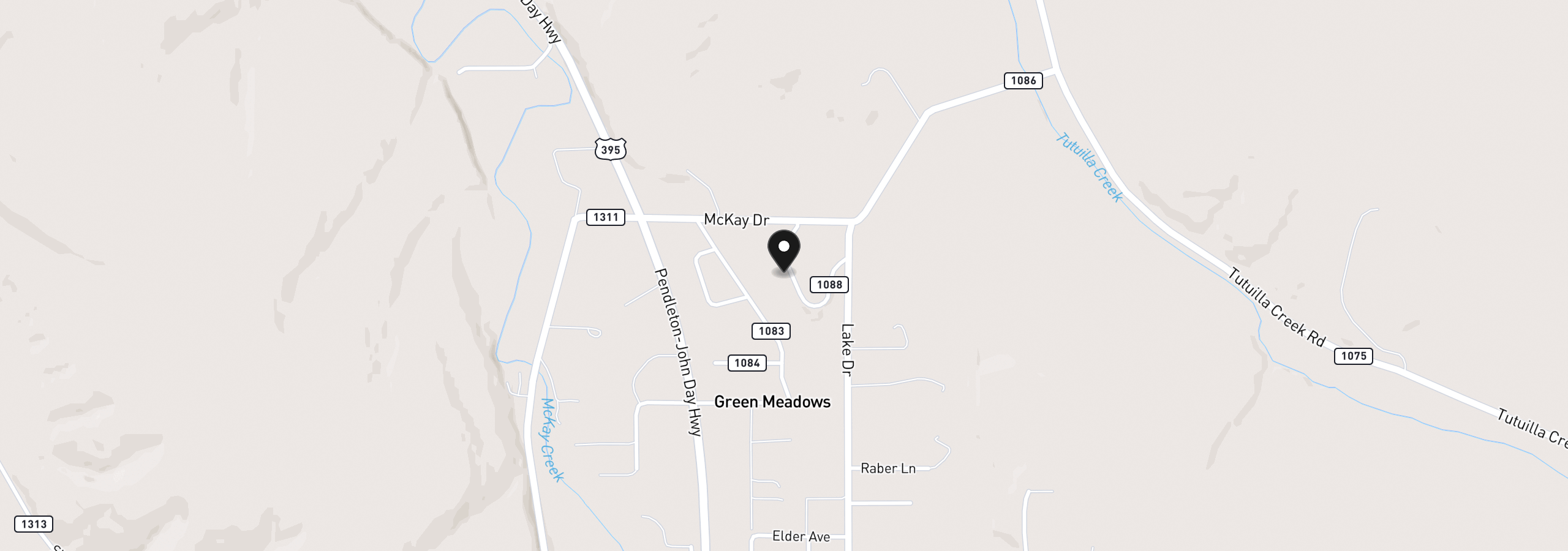 Map showing the location of 71662 SW Valley View Dr, Pendleton, OR 97801