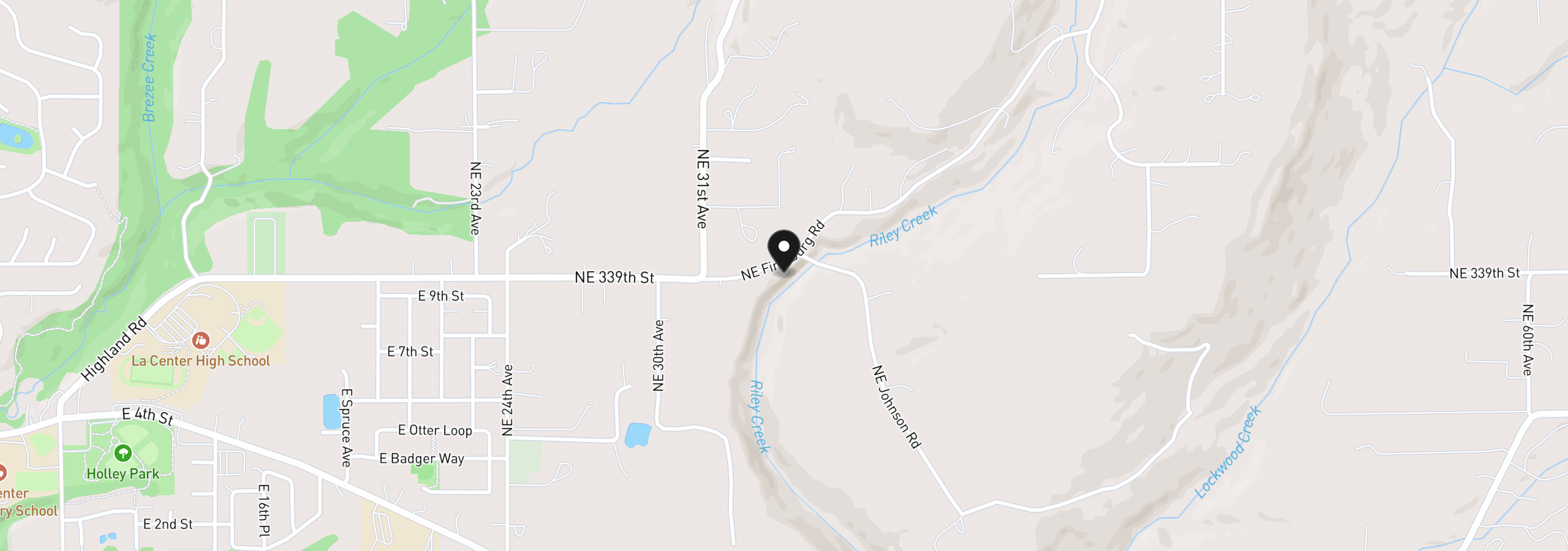 Map showing the location of 000 NE Finalburg Rd, La Center, Wa 98629