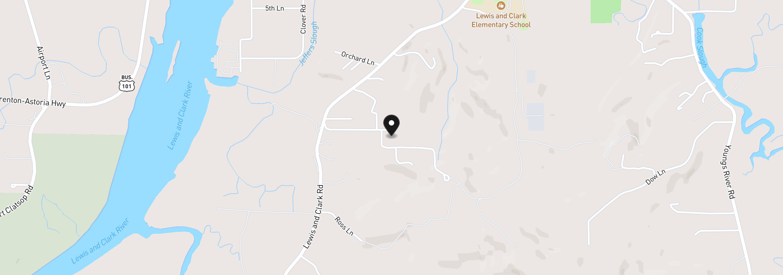 Map showing the location of 35302 Lyngstad Heights Ln, Astoria, OR 97103