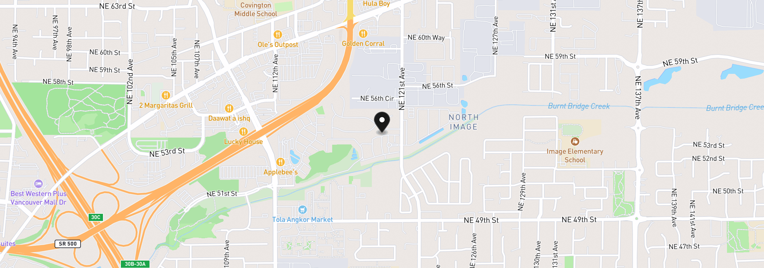 Map showing the location of 5264 NE 121st Ave U216, Vancouver, Wa 98682