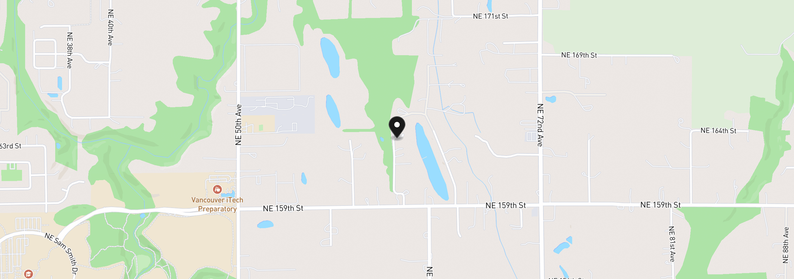 Map showing the location of 16309 NE 61st Ave, Vancouver, Wa 98686