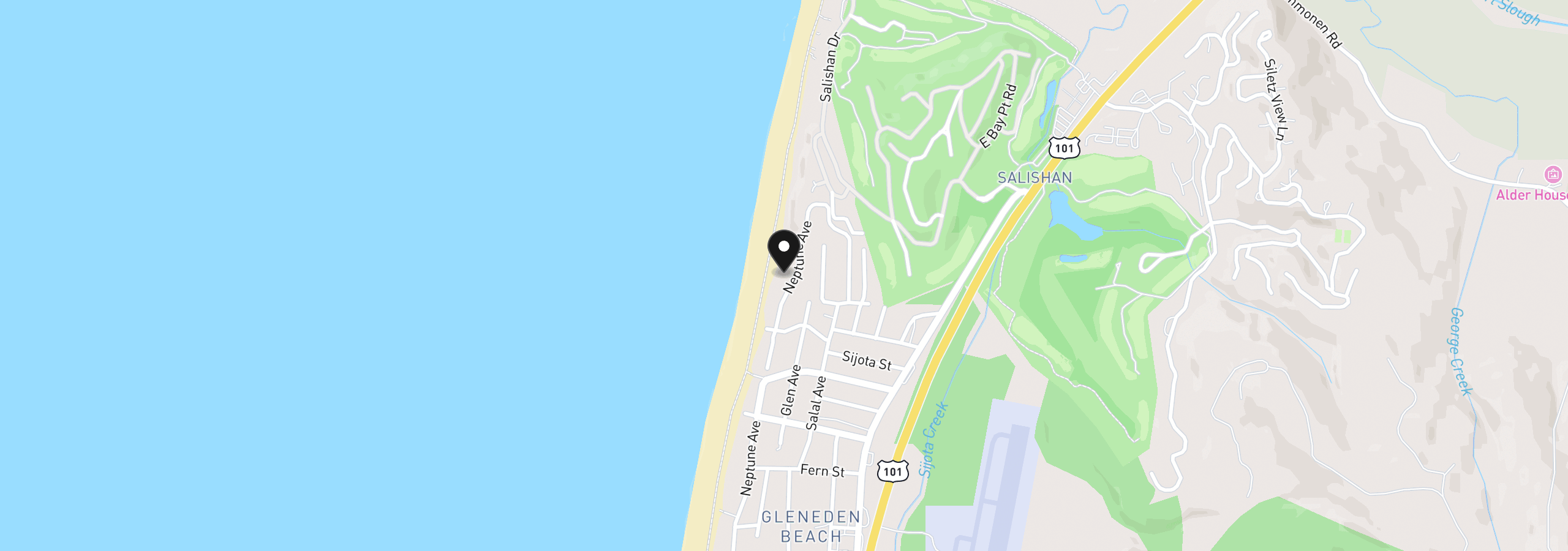 Map showing the location of 7 Neptune, Gleneden Beach, OR 97388