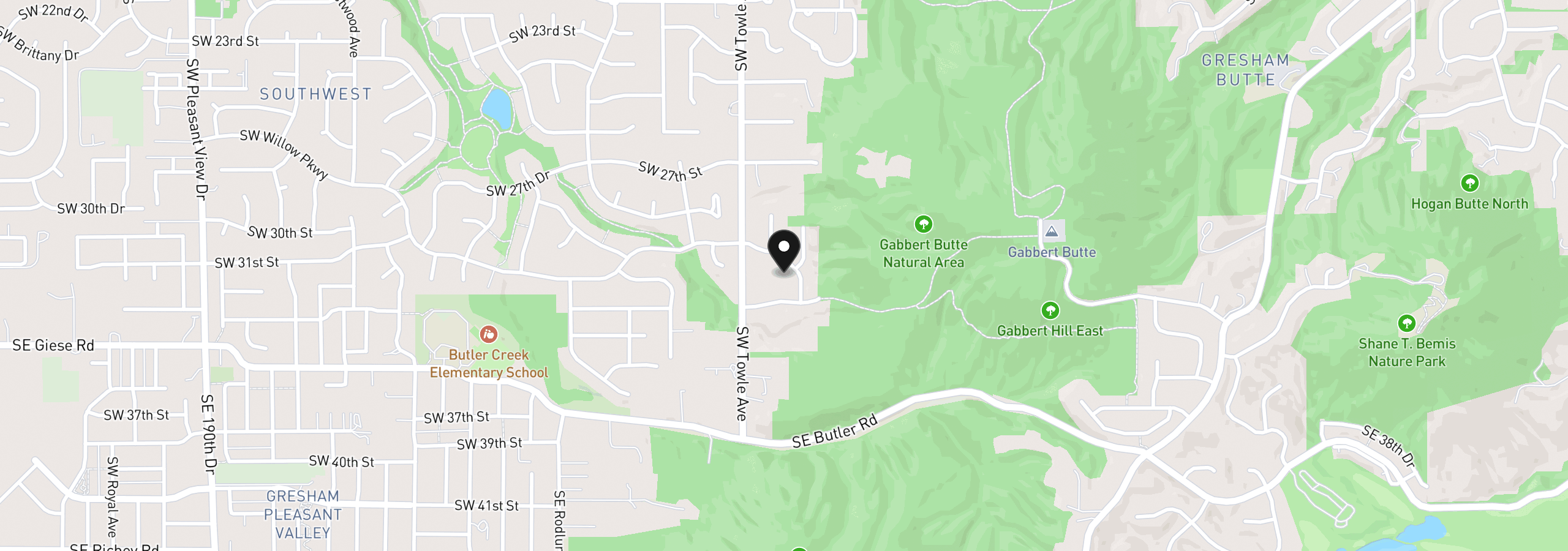 Map showing the location of 1320 SW 31st St, Gresham, OR 97080