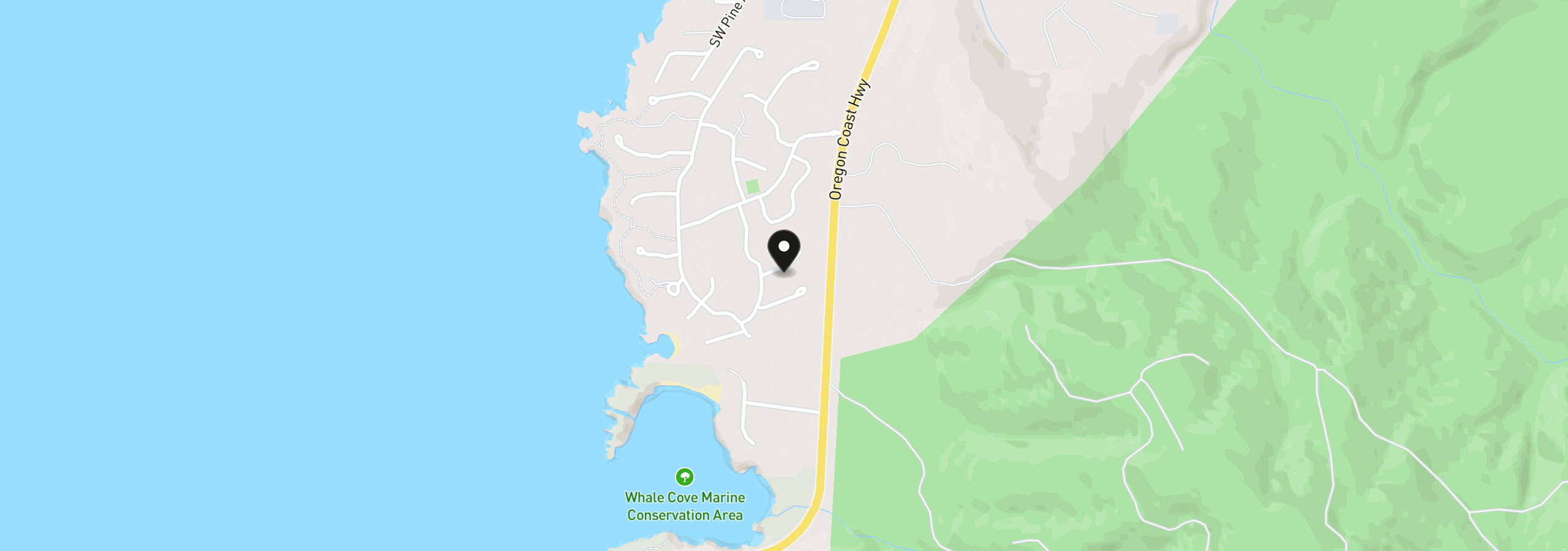 Map showing the location of 140 SW Gull Sta, Depoe Bay, OR 97341