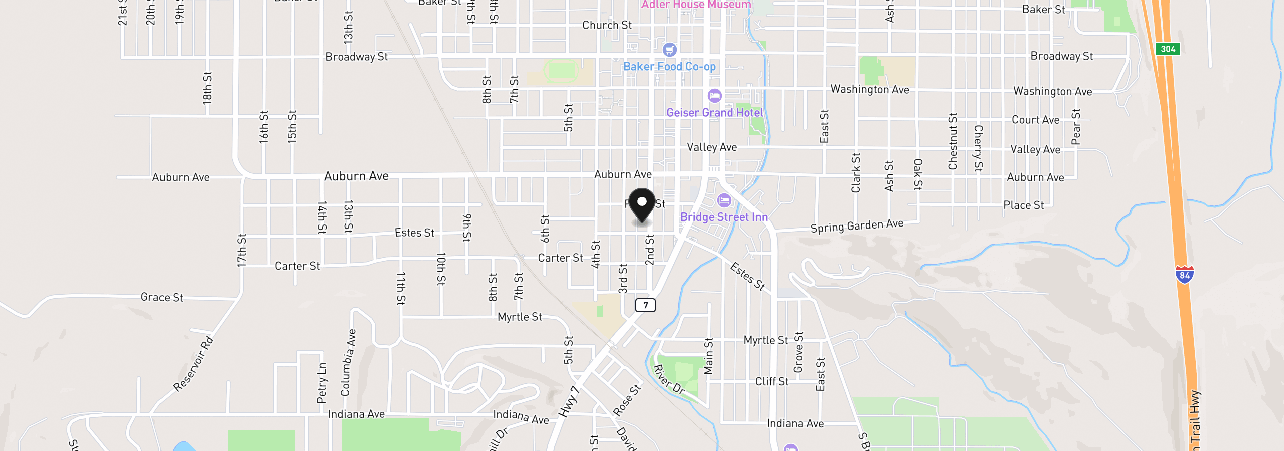 Map showing the location of 1503 2nd St, Baker City, OR 97814