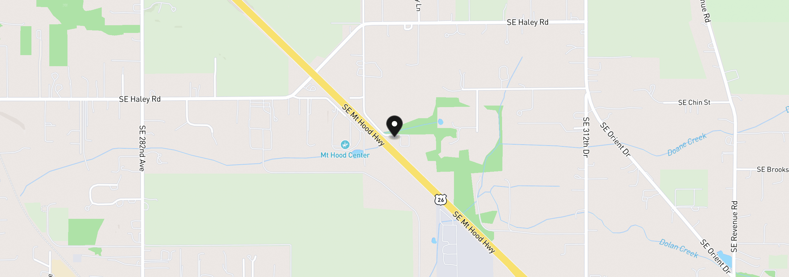 Map showing the location of 11040 SE McCreary Ln, Boring, OR 97009