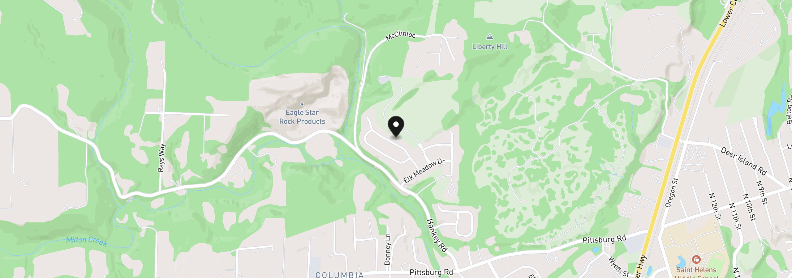Map showing the location of 35541 Valley View Dr, St. Helens, OR 97051