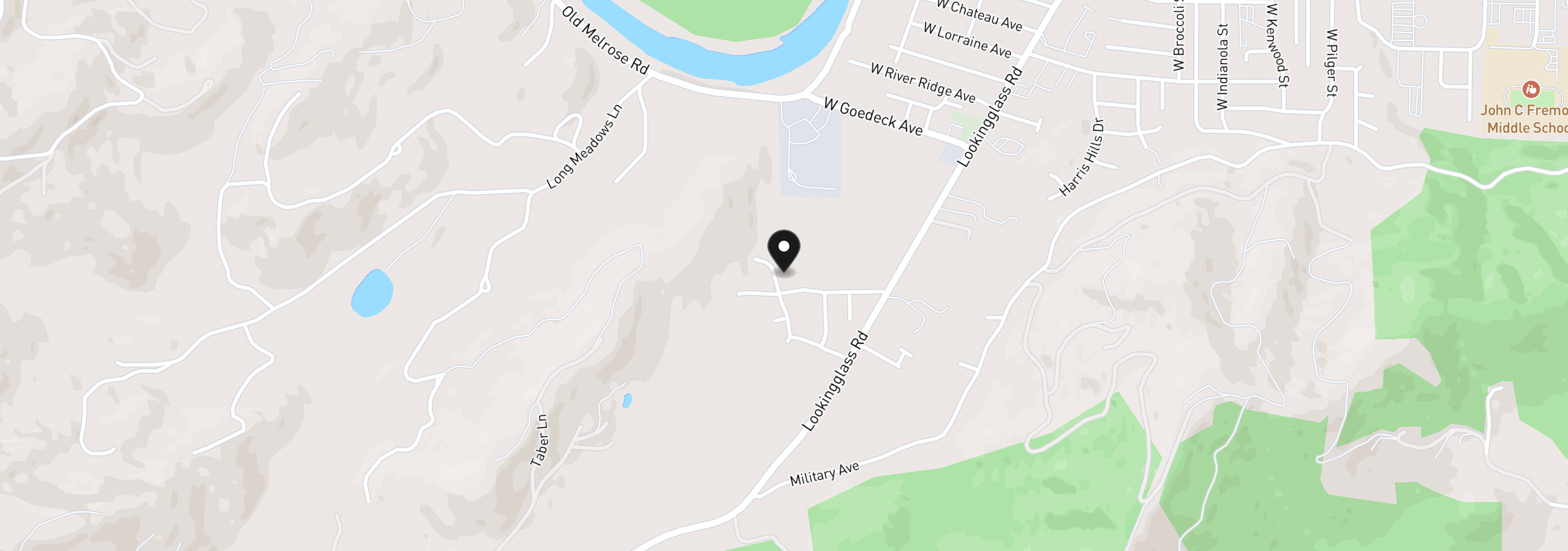 Map showing the location of 1480 W Tarragon Dr, Roseburg, OR 97471