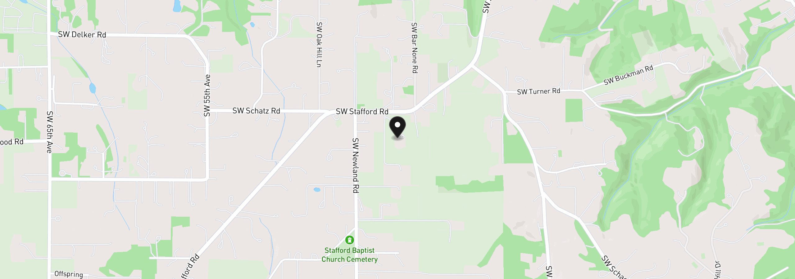 Map showing the location of 22280 SW Stafford Rd, Tualatin, OR 97062