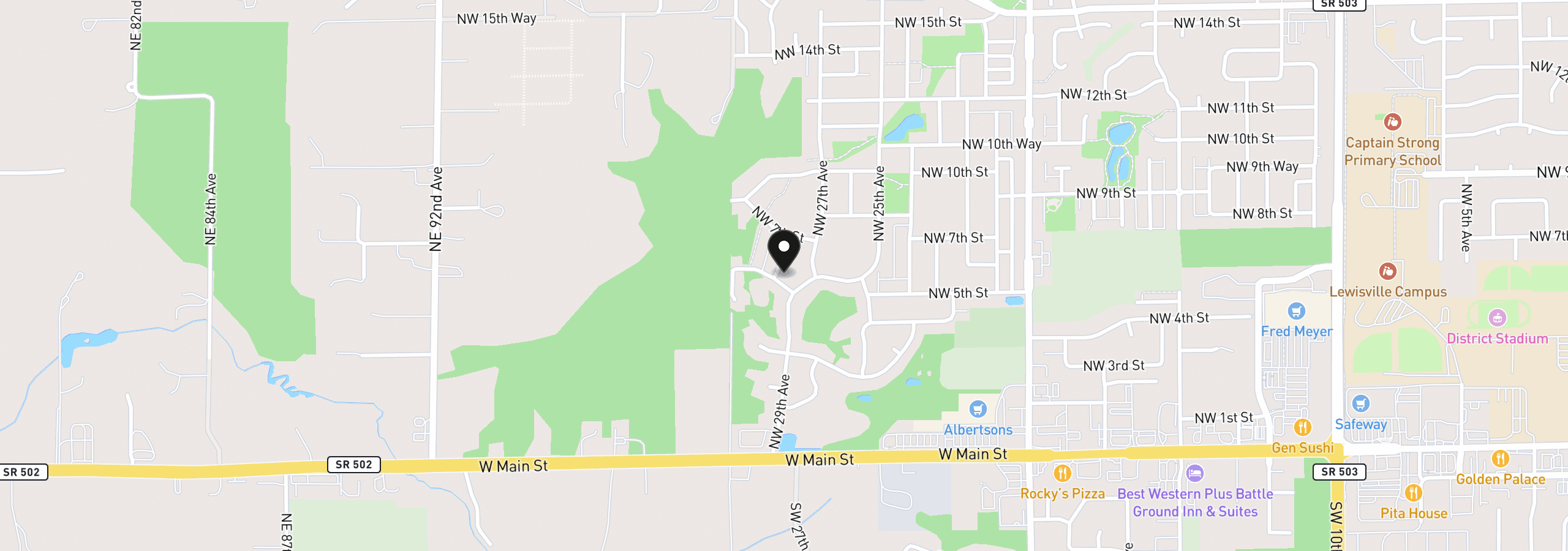 Map showing the location of 601 NW 29th Pl, Battle Ground, Wa 98604