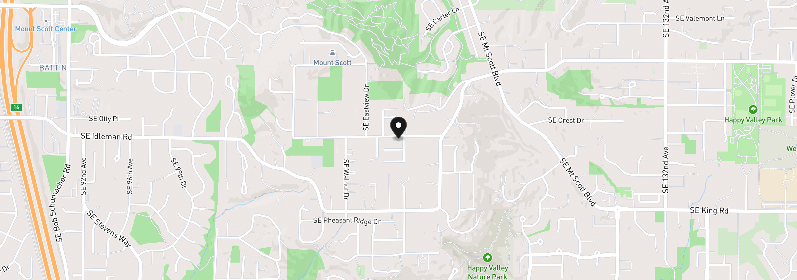 Map showing the location of 10019 SE Terra Linda Ct, Happy Valley, OR 97086