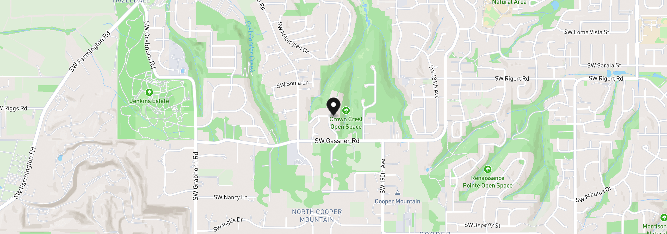 Map showing the location of 19413 SW Winslow Dr, Beaverton, OR 97007