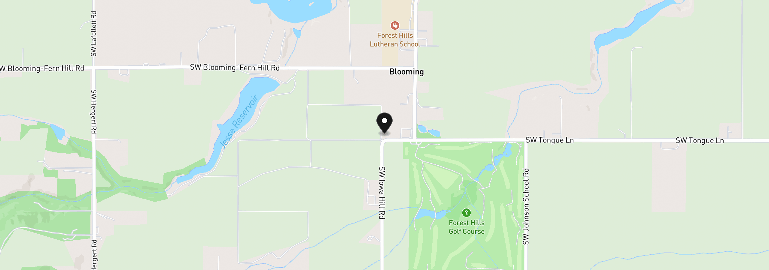 Map showing the location of 36475 SW Tongue Ln, Cornelius, OR 97113