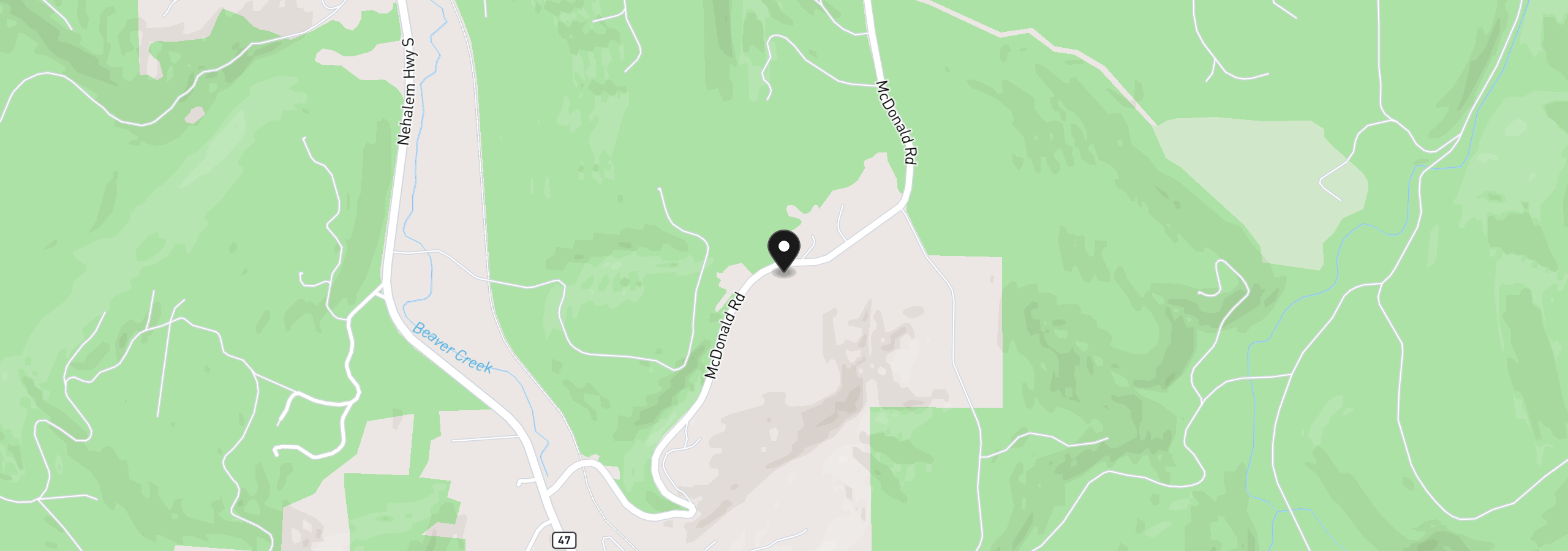 Map showing the location of 55240 McDonald Rd, Vernonia, OR 97064
