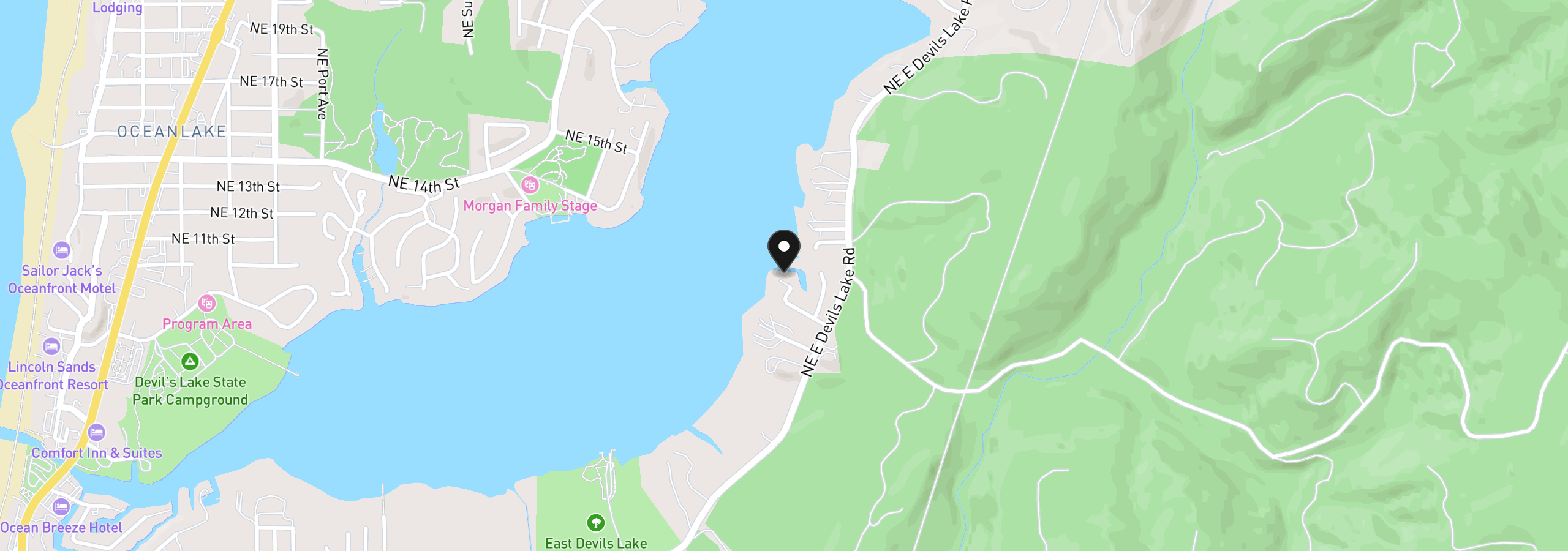 Map showing the location of 3621 NE 10th St, Otis, OR 97368