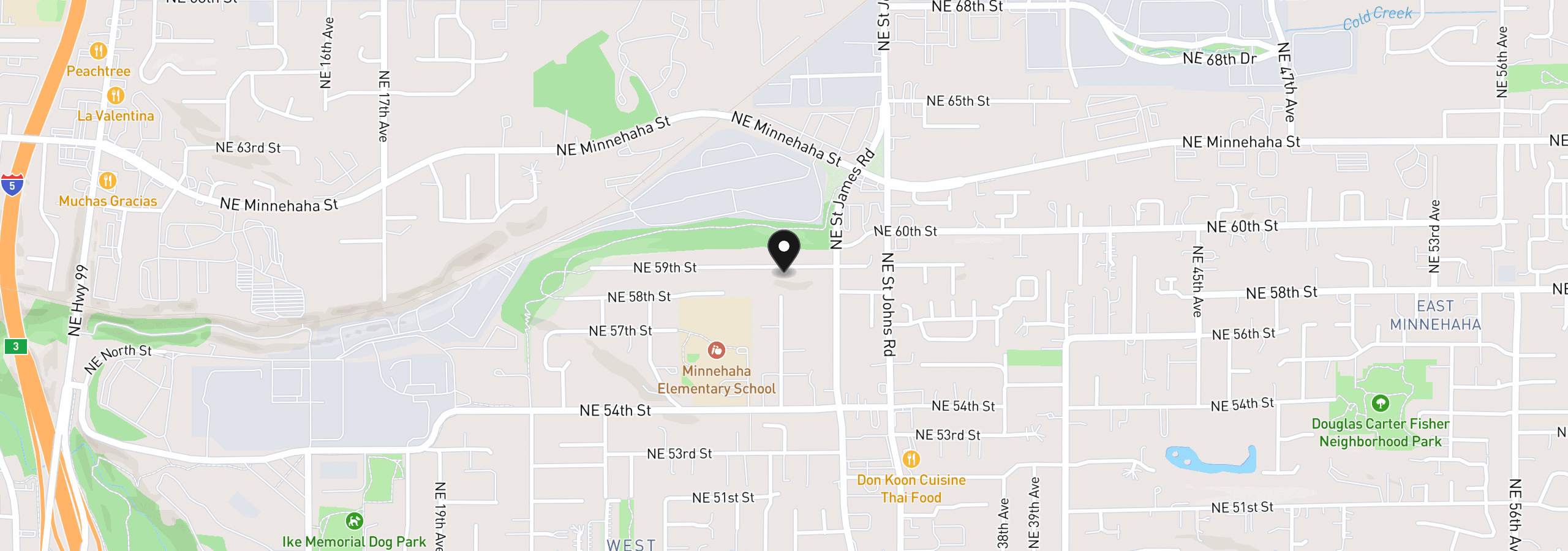 Map showing the location of 3001 NE 59th St, Vancouver, Wa 98663