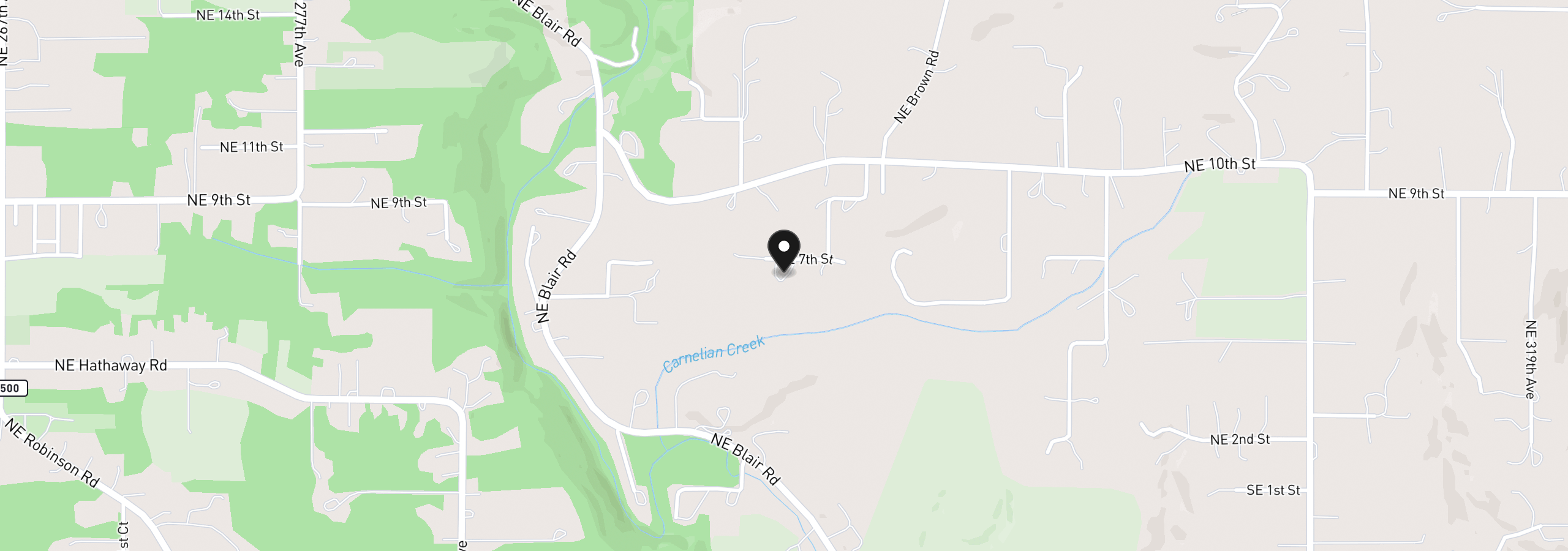 Map showing the location of 29401 NE 7th St, Washougal, Wa 98671