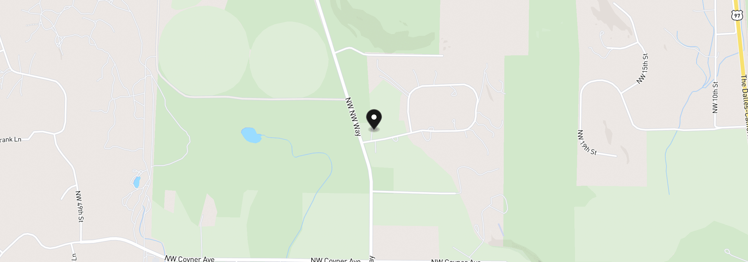Map showing the location of 3099 NW Williams Way, Redmond, OR 97756