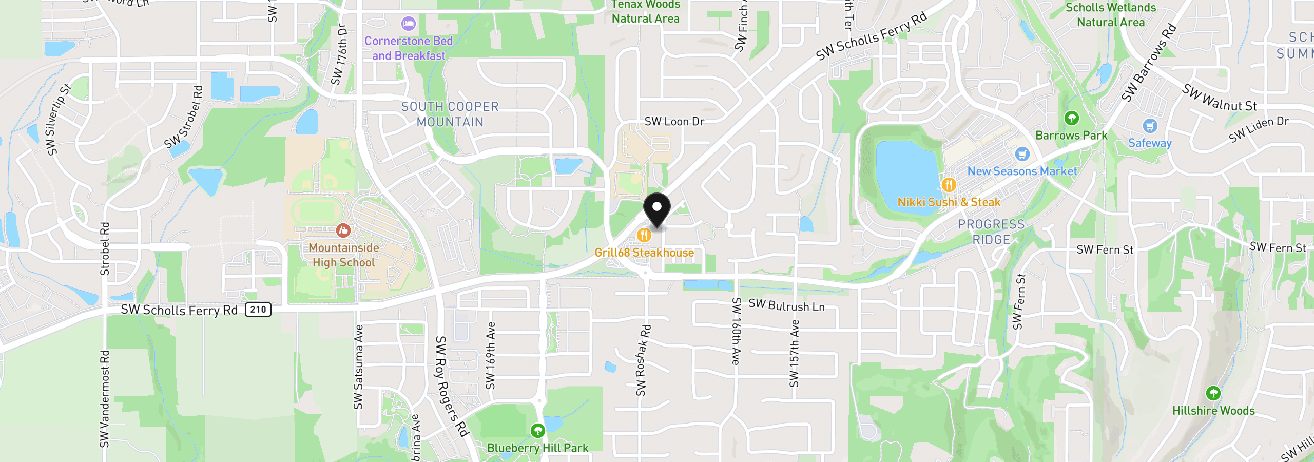 Map showing the location of 12635 SW Night Heron Ln 104, Beaverton, OR 97007
