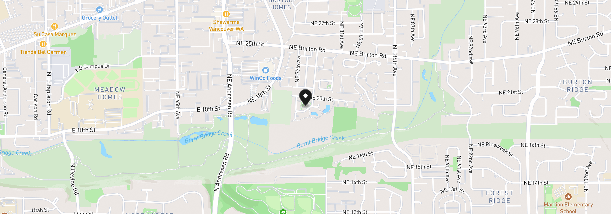 Map showing the location of 7812 NE 19th Way, Vancouver, Wa 98664
