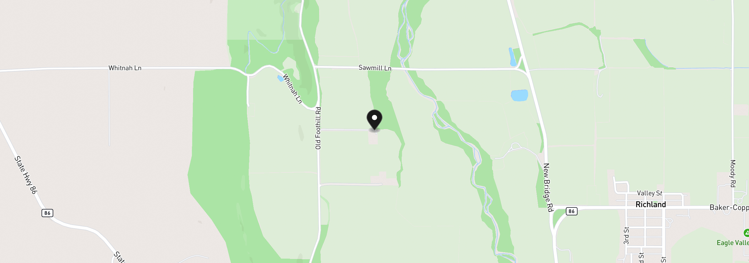 Map showing the location of 42645 Old Foothill Rd, Richland, OR 97870