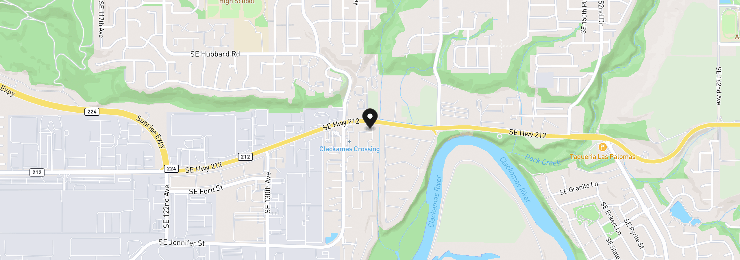 Map showing the location of 13640 SE Highway 212 #72, Clackamas, OR 97015