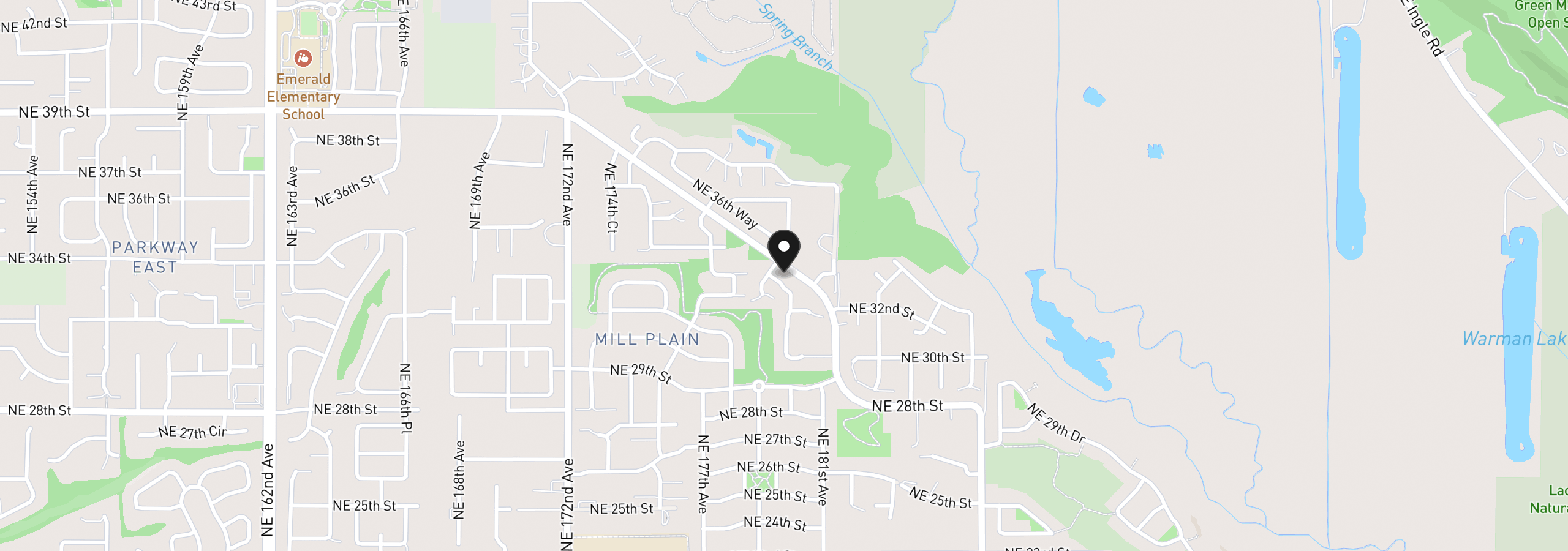 Map showing the location of 3217 NE 181st Ave, Vancouver, Wa 98682