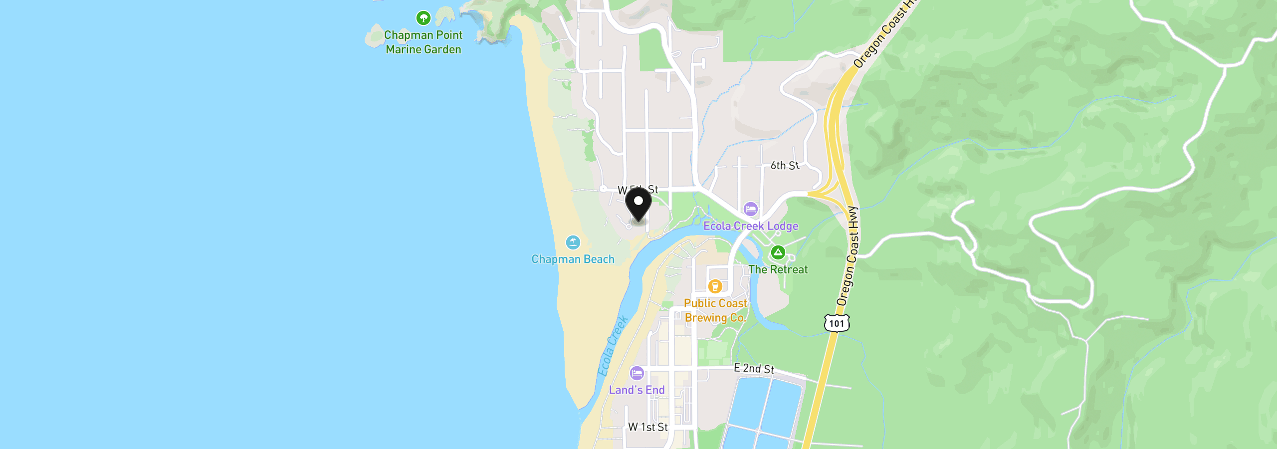 Map showing the location of 353 N Breaker Point Dr 353, Cannon Beach, OR 97110