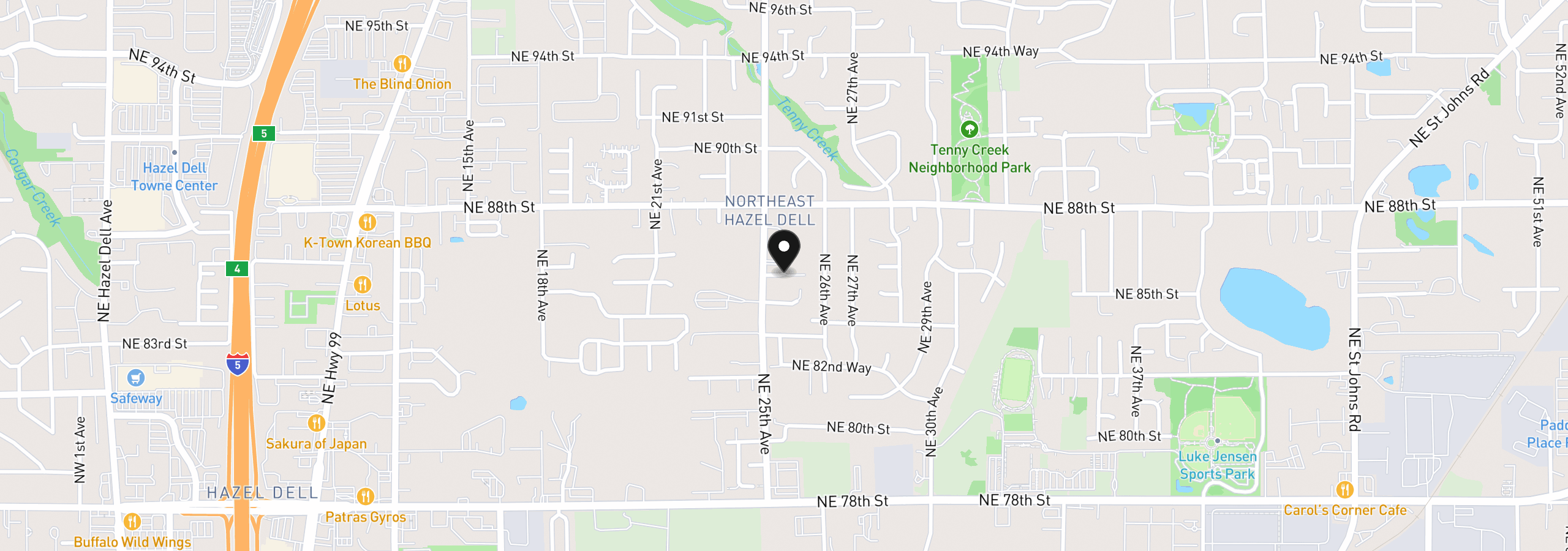 Map showing the location of 2110 NE 85th Cir, Vancouver, Wa 98665