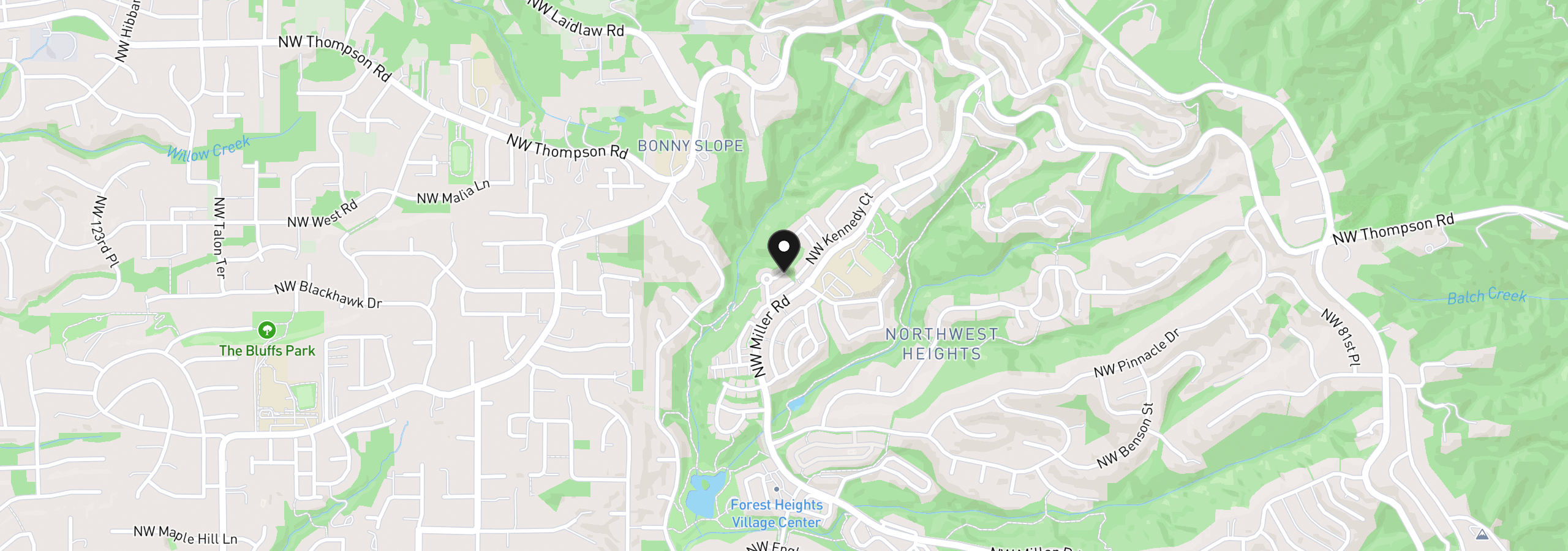 Map showing the location of 2520 NW Jean Ln, Portland, OR 97229