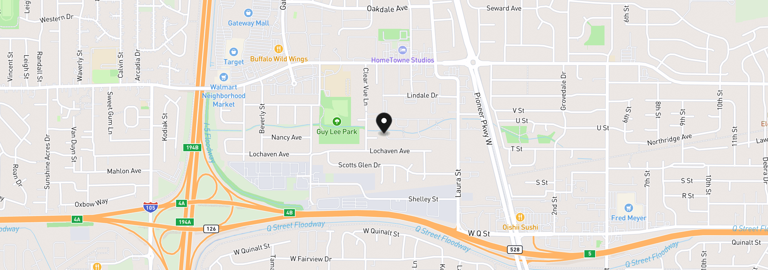 Map showing the location of 2150 Laura St 39, Springfield, OR 97477