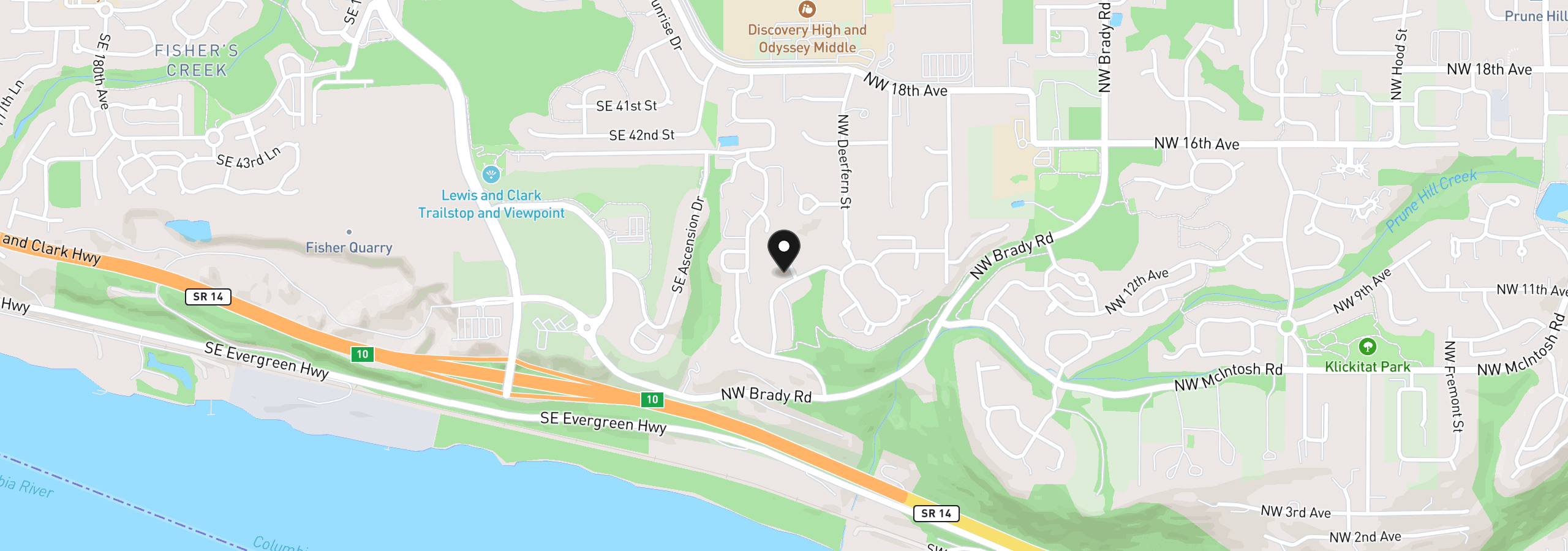 Map showing the location of 5219 NW Fernridge Dr, Camas, Wa 98607