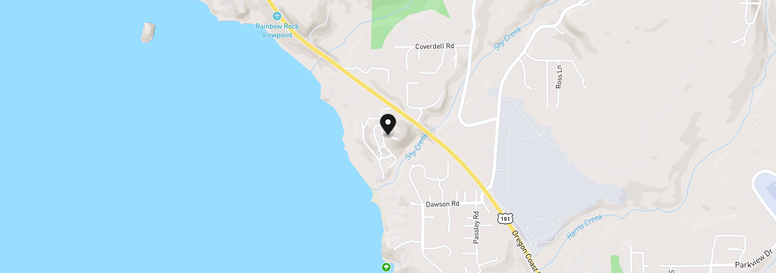 Map showing the location of Deer Park Dr 500, Brookings, OR 97415