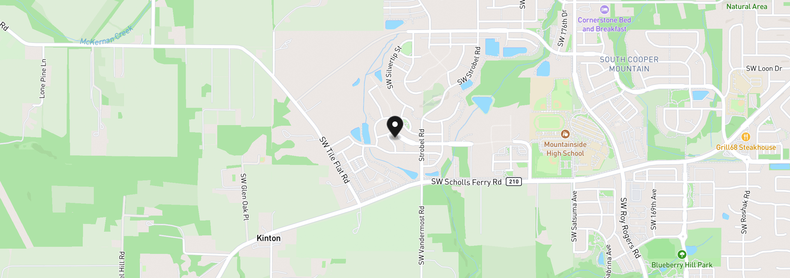 Map showing the location of 12720 SW Doubletop Dr, Beaverton, OR 97007