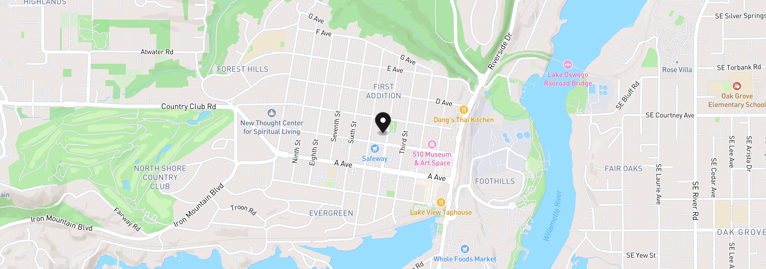 Map showing the location of 530 4th St 13, Lake Oswego, OR 97034