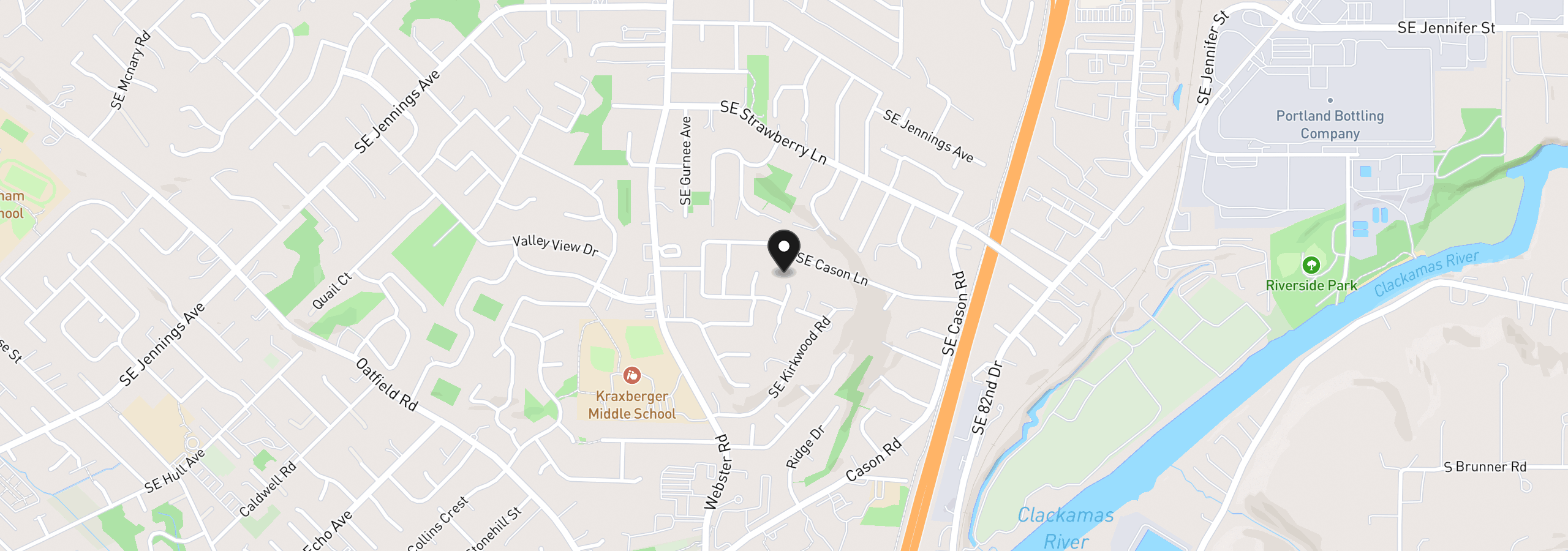 Map showing the location of 17295 Timothy Way, Gladstone, OR 97027